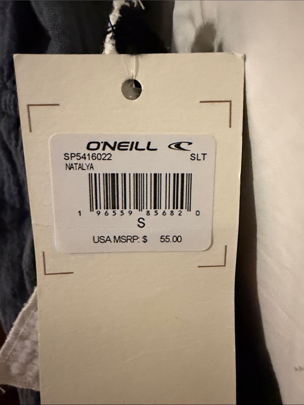 O'Neill Slate Gray Retail Hang Tag - Picture 2 of 4